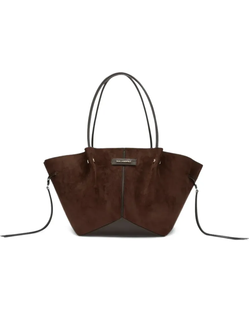 Karl Lagerfeld K/Pierced medium faux-suede tote bag - Braun Braun
