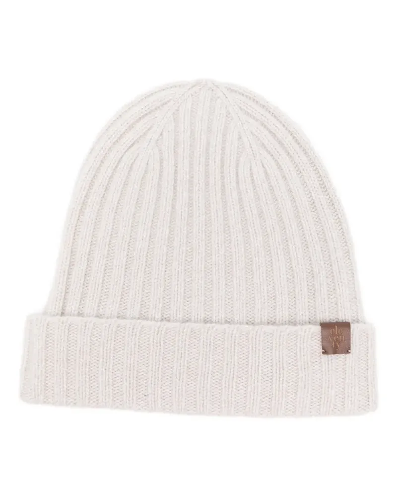 Eleventy Gerippte Beanie aus Kaschmir - Nude Nude