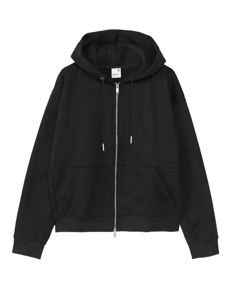 ON zip-up drawstring hoodie - Schwarz Schwarz