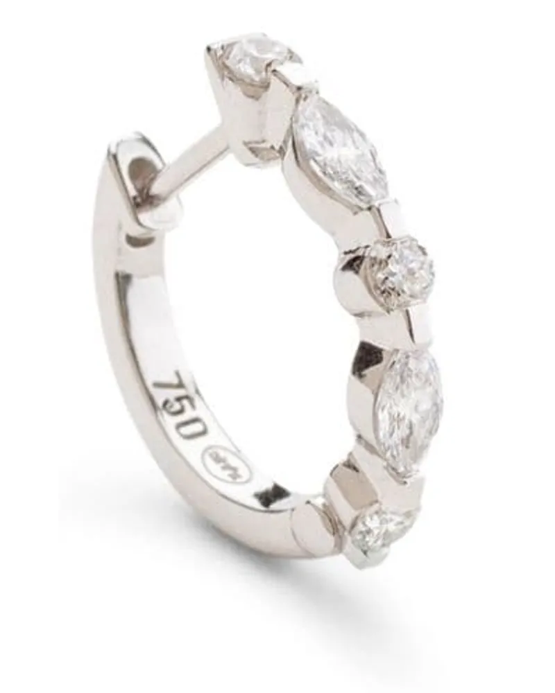 WHITE BIRD 18kt Marylin Weißgoldcreole mit Diamanten - Silber Silber