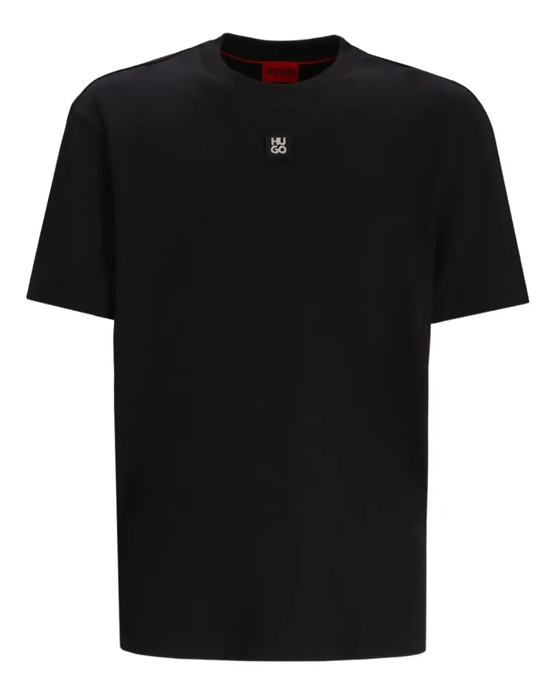 HUGO BOSS T-Shirt mit Logo-Patch - Schwarz Schwarz