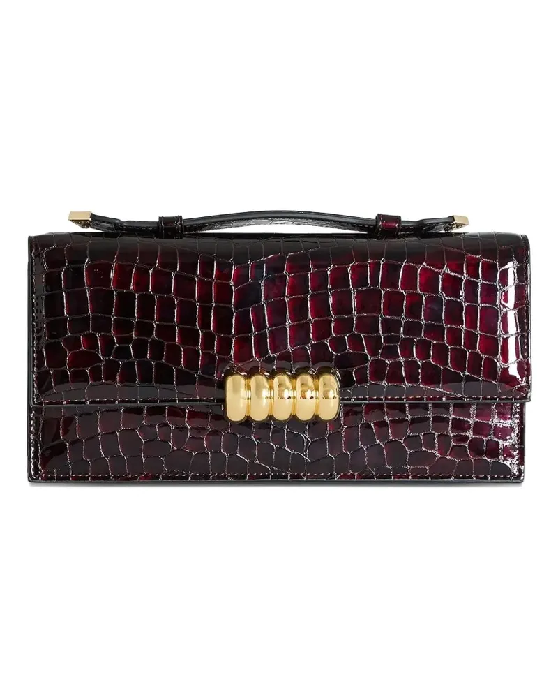 Retrofête Phoebe crocodile-embossed clutch bag - Rot Rot