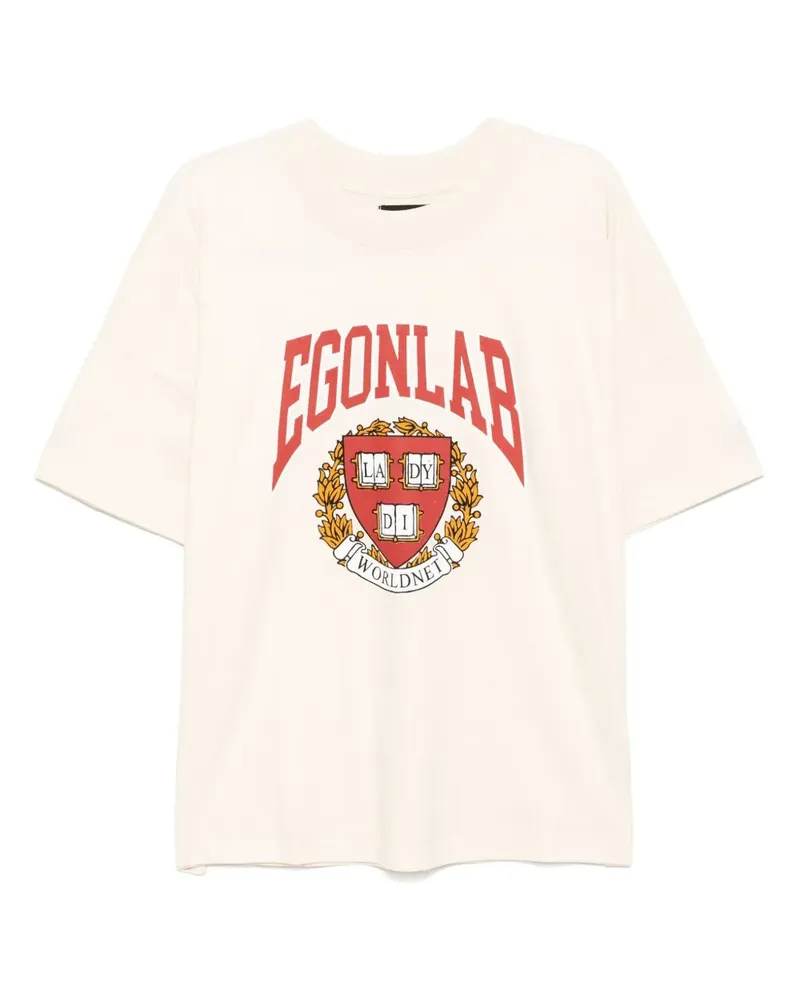 Egonlab T-Shirt mit Logo-Print - Nude Nude
