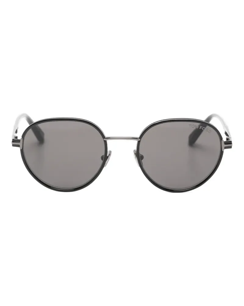 Tom Ford Sonnenbrille mit rundem Gestell - Schwarz Schwarz