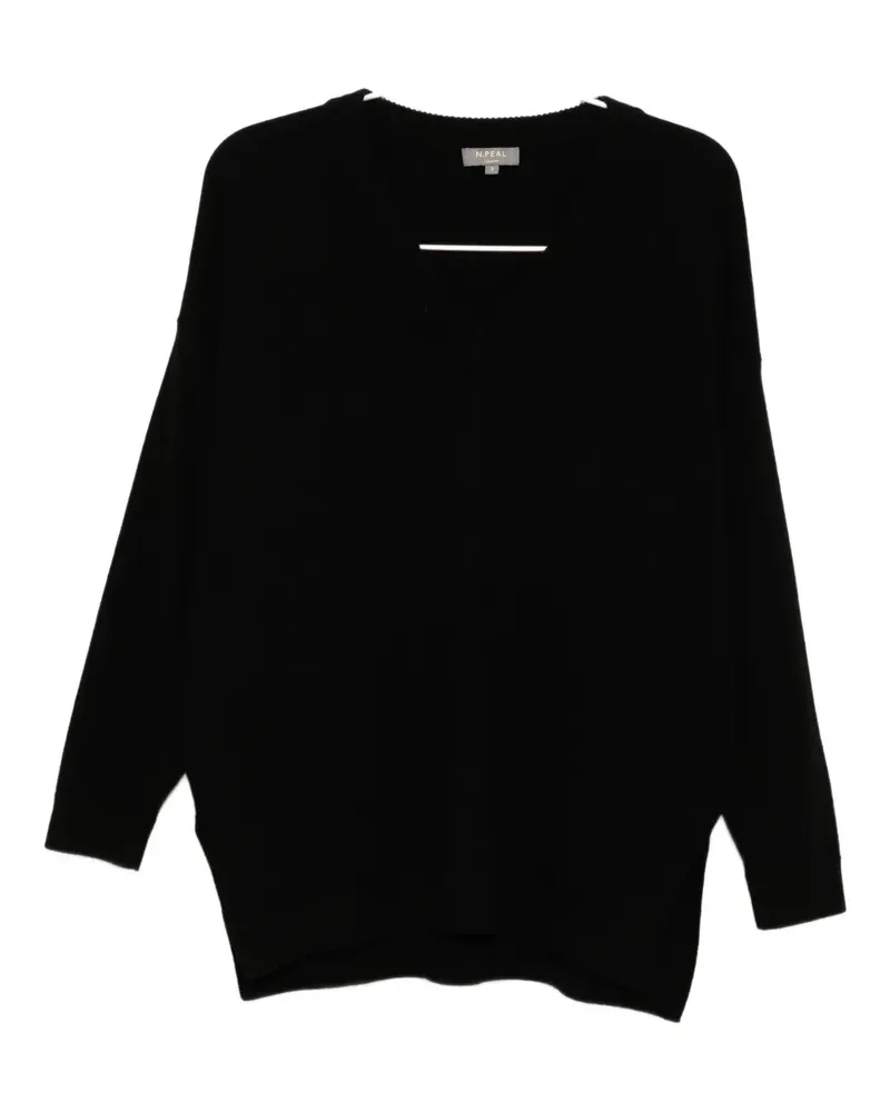 N.Peal Pullover mit V-Ausschnitt - Schwarz Schwarz