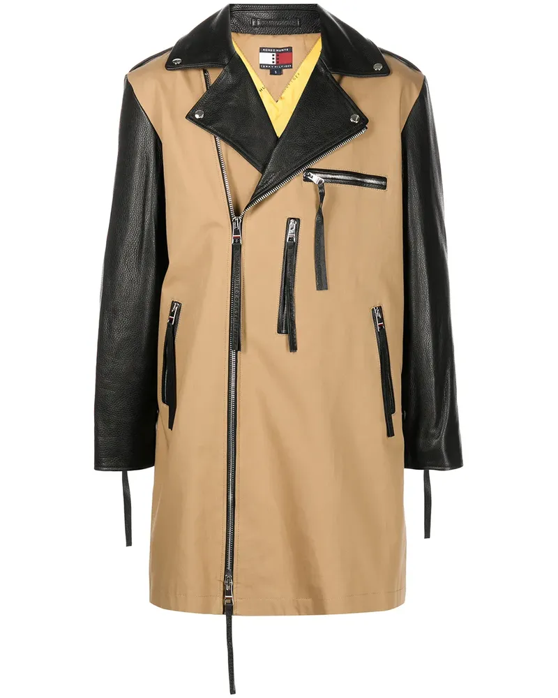 ROMEO HUNTE Trenchcoat mit Ledereinsatz - Braun Braun