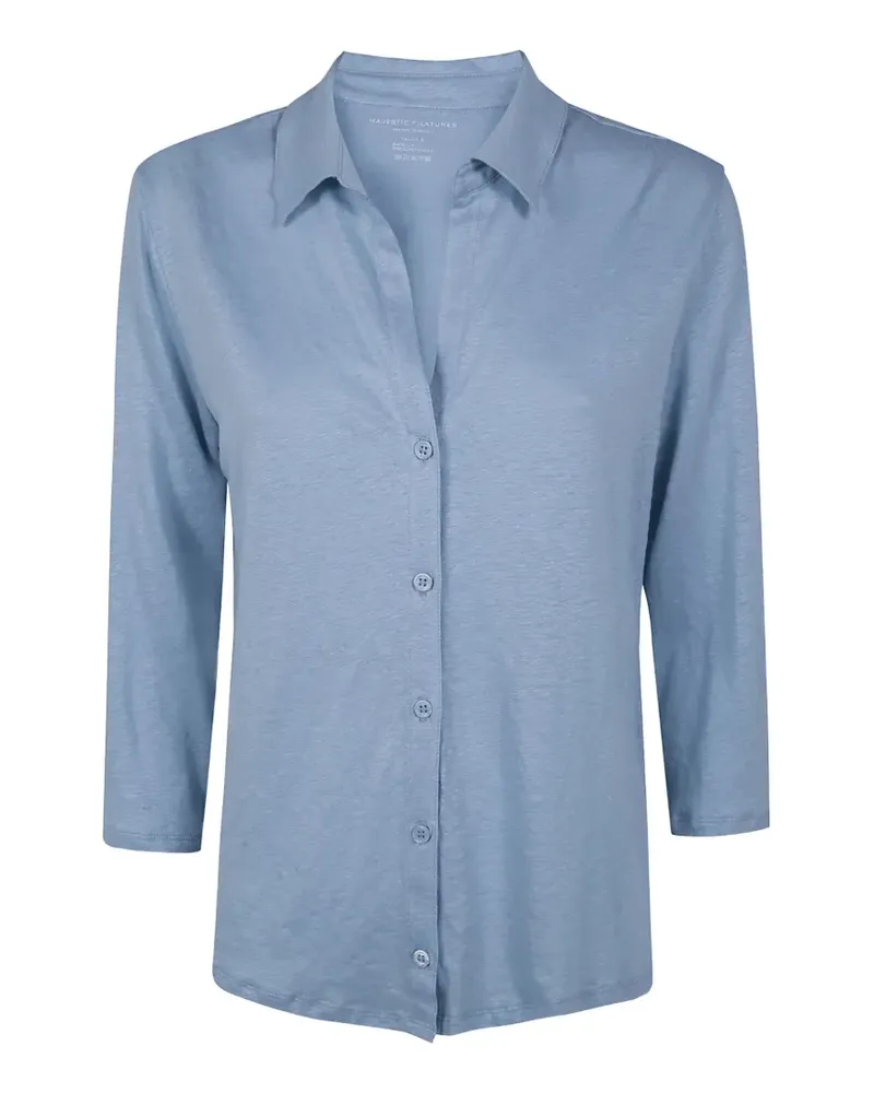 Majestic Klassisches Hemd - Blau Blau