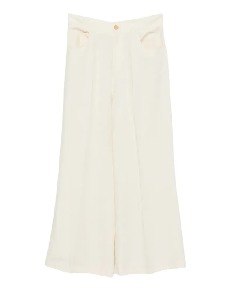 Erika Cavallini belt-loop pressed-crease palazzo pants - Nude Nude