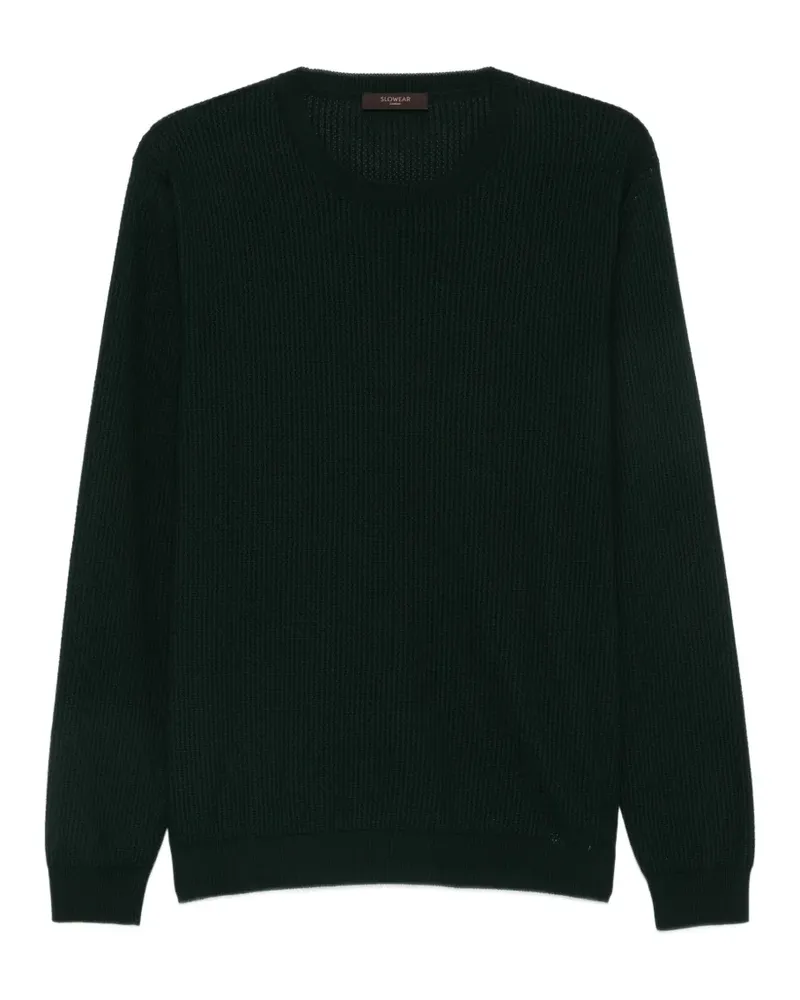 Zanone Pullover mit Waffelstrick-Muster - Grün Grün