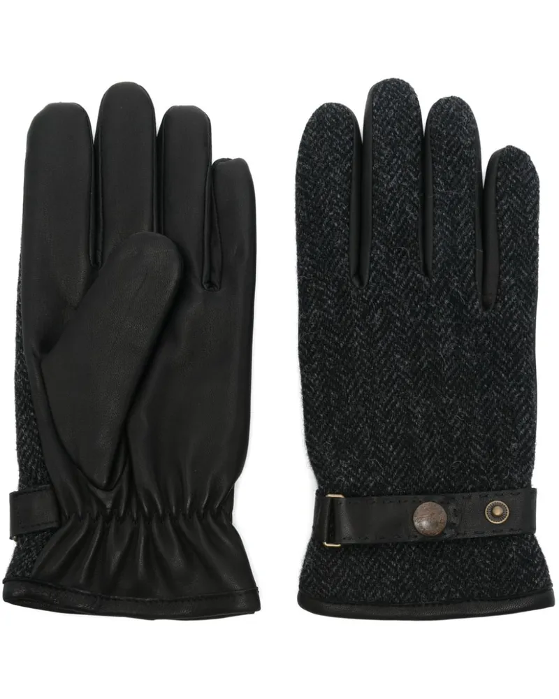 Ralph Lauren Handschuhe mit Fischgrätenmuster - Schwarz Schwarz