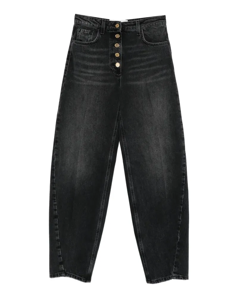 Elisabetta Franchi Ausgeblichene Jeans mit Knöpfen - Schwarz Schwarz