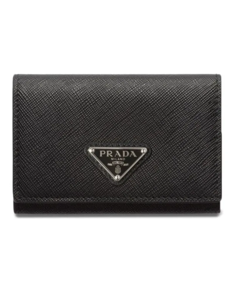 Prada Kartenetui mit Triangel-Logo - Schwarz Schwarz