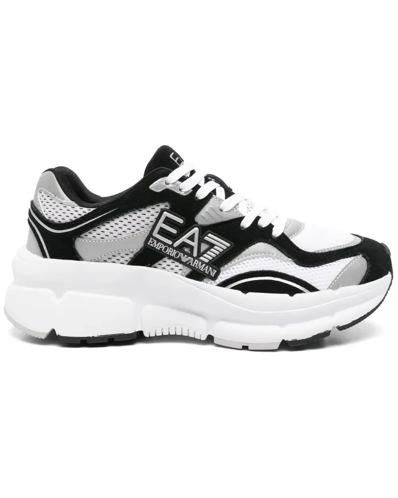EA7 Sneakers mit Logo-Patch - Schwarz Schwarz