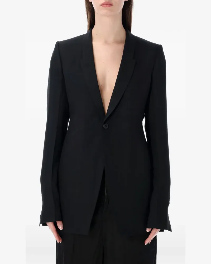 Rick Owens Blazer mit V-Ausschnitt - Schwarz Schwarz
