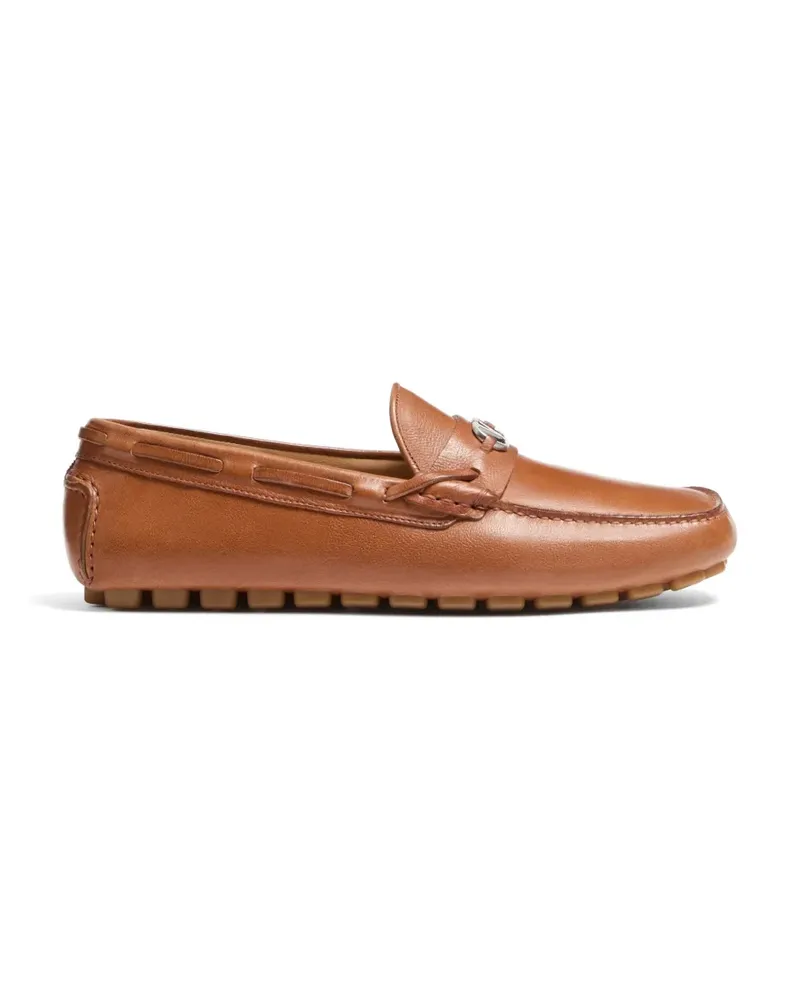 Valentino Garavani Driver Fastaway Loafer aus Büffelleder - Braun Braun