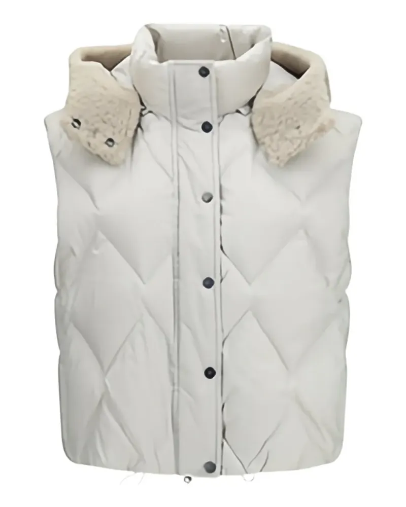 Brunello Cucinelli padded shearling-trim gilet - Grau Grau