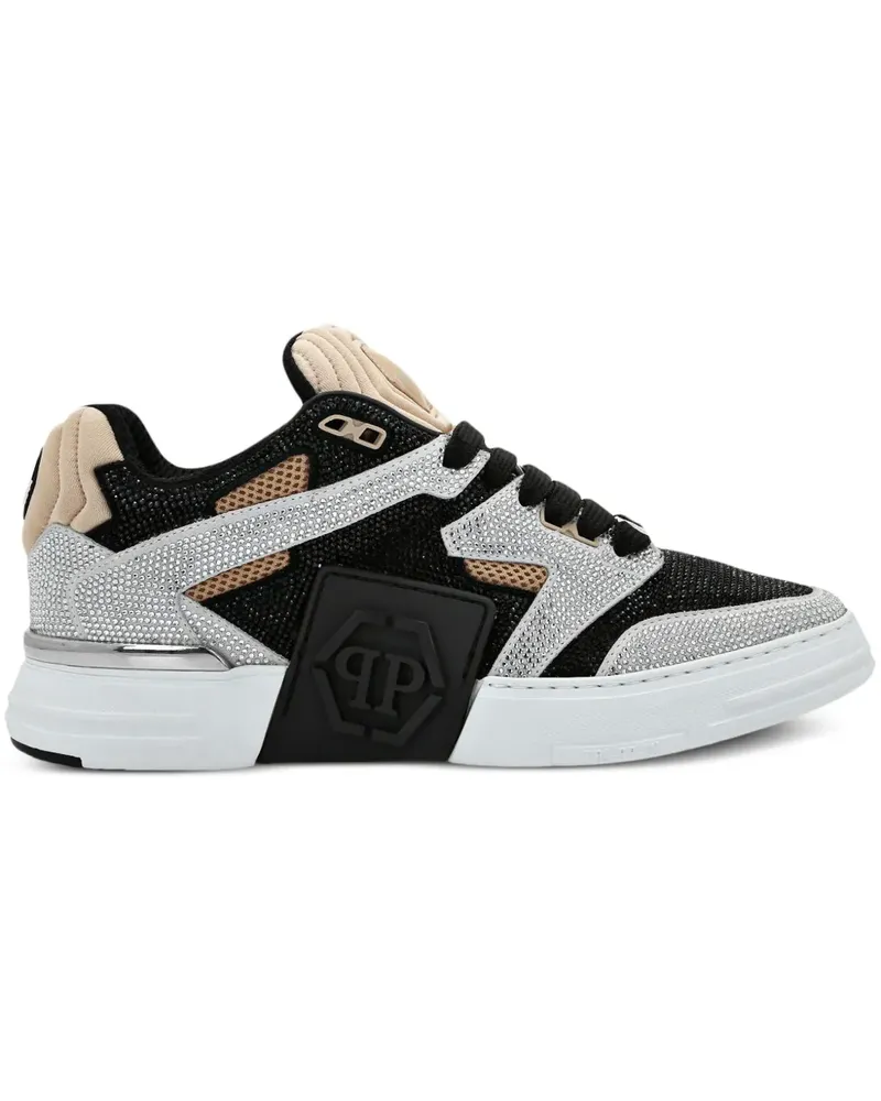 Philipp Plein High-Top-Sneakers mit Kristallen - Schwarz Schwarz