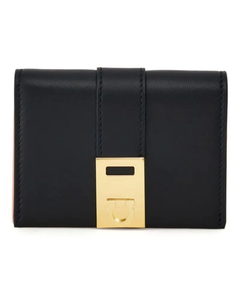 Ferragamo Hug Portemonnaie aus Leder Schwarz