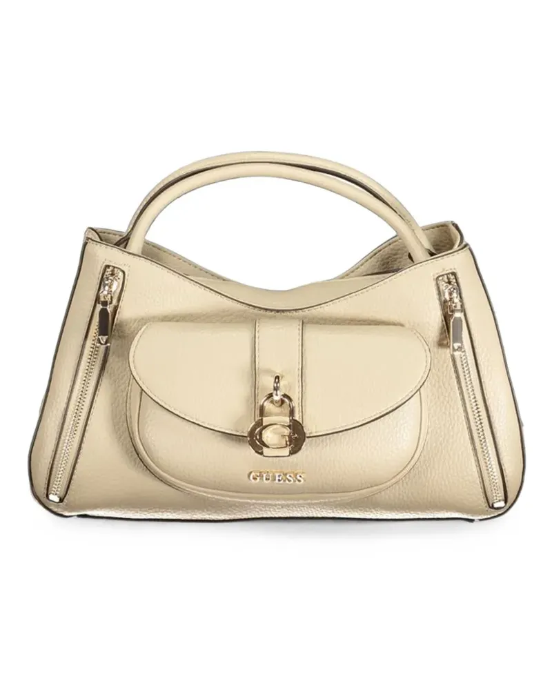 Guess Logo-Tote Bag mit Körnung - Nude Nude