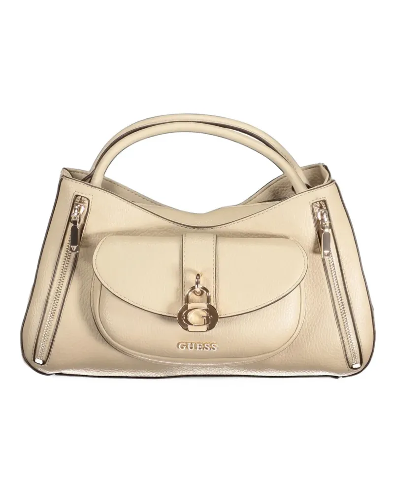 Guess Logo-Tote Bag mit Körnung - Nude Nude