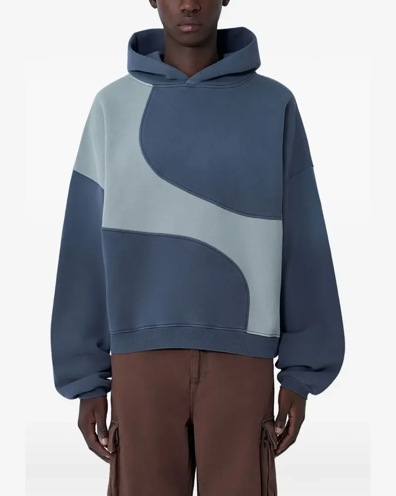 ERL wave motif hooded sweatshirt - Blau Blau