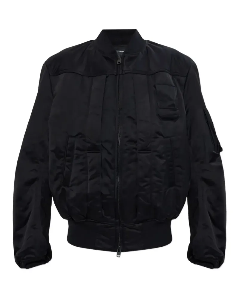 Y-3 Bomberjacke mit Logo-Print - Schwarz Schwarz