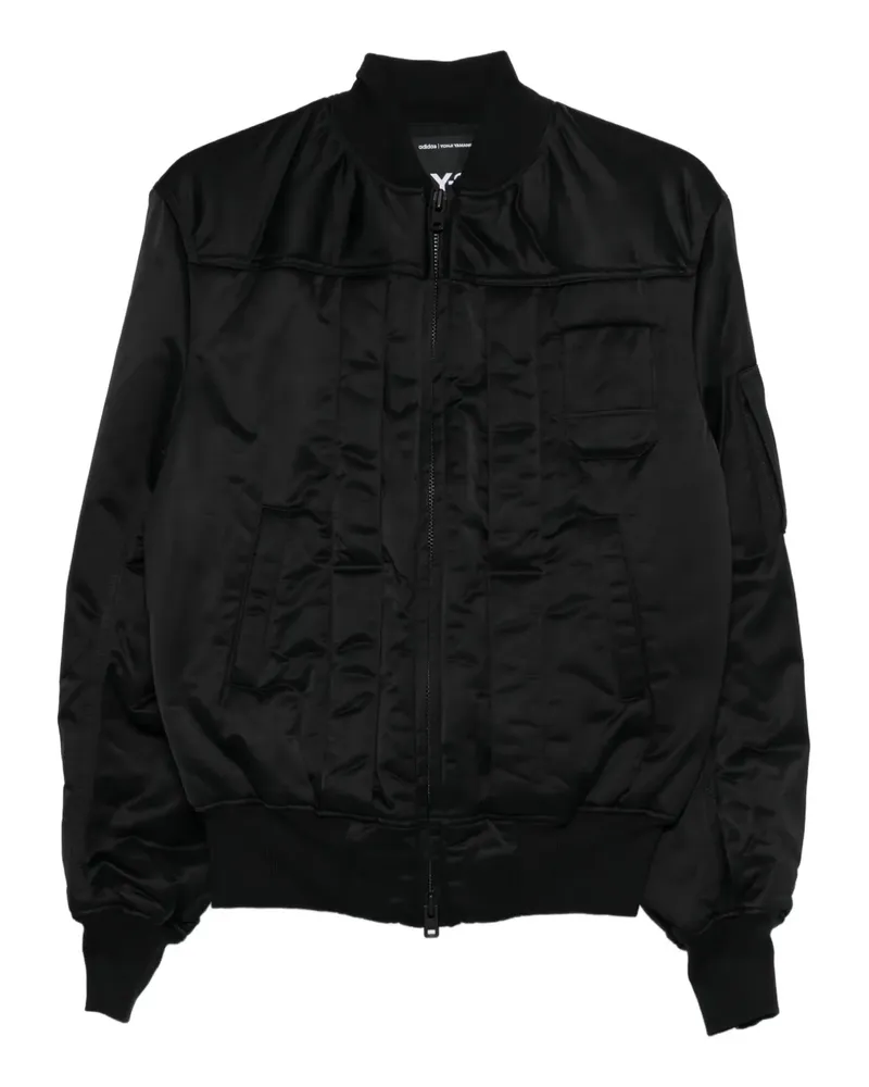 Y-3 logo-print bomber jacket - Schwarz Schwarz