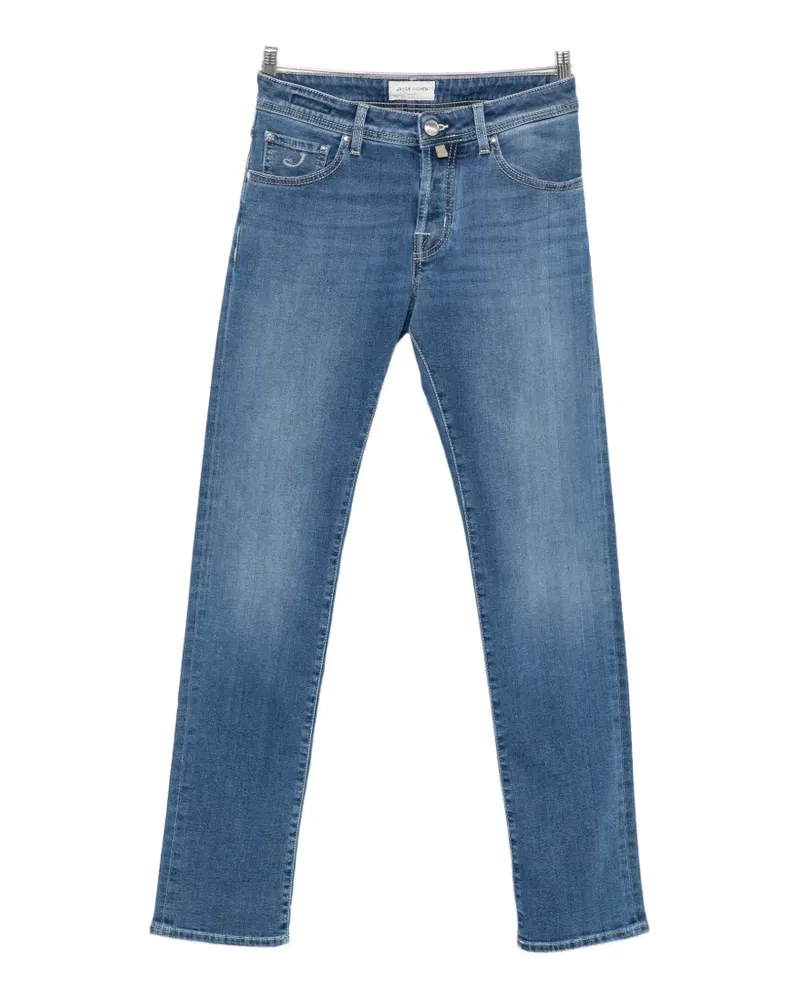 Jacob Cohën logo-patch slim-fit jeans - Blau Blau