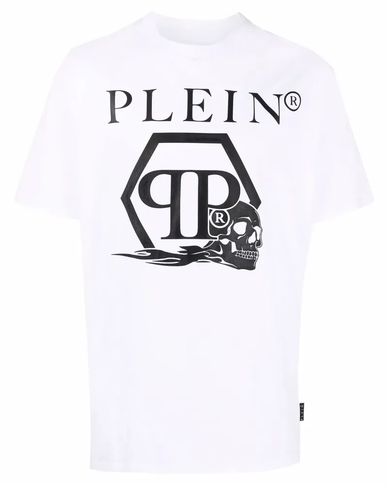 Philipp Plein T-Shirt mit Totenkopf-Print - Weiß Weiß