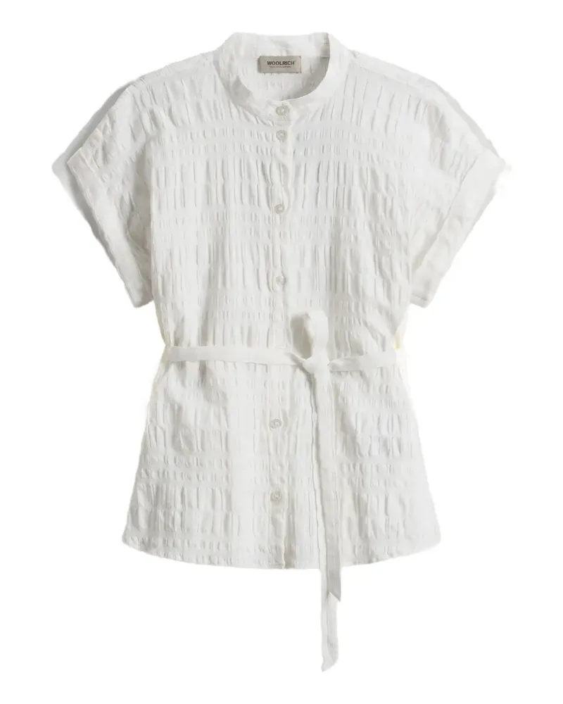 Woolrich belted short-sleeve blouse - Weiß Weiß