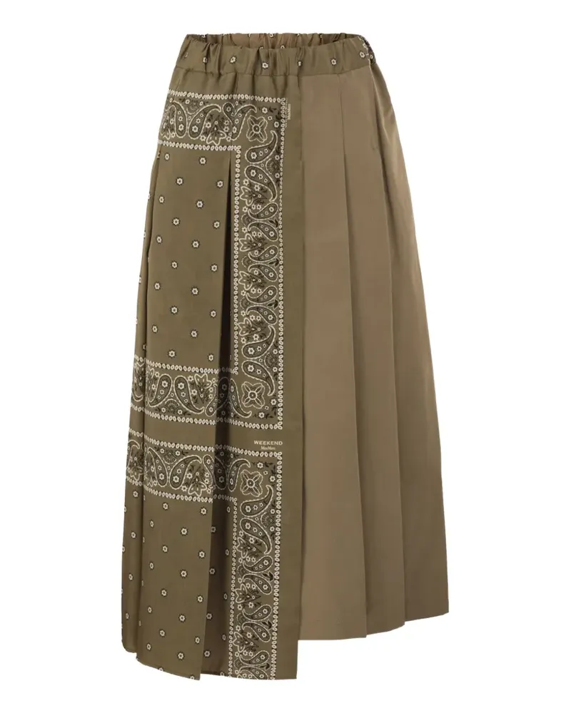 Max Mara Rock mit Print - Tabak - Grün Grün