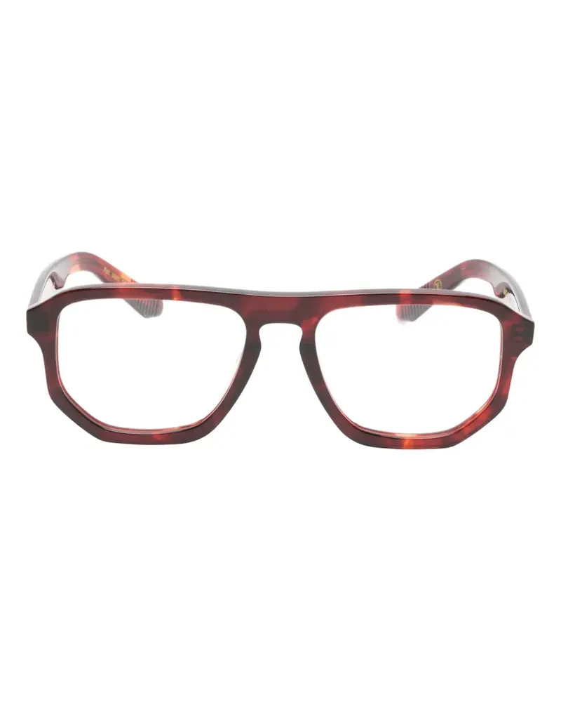 Lesca Brille mit eckigem Gestell - Braun Braun