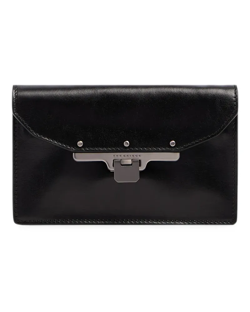 The Bridge Mina Leder-Clutch - Schwarz Schwarz