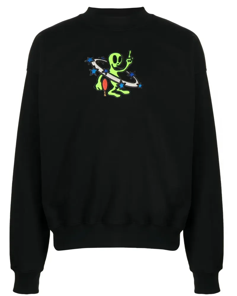 OFF-WHITE Sweatshirt mit aufgestickten Pfeilen - Schwarz Schwarz
