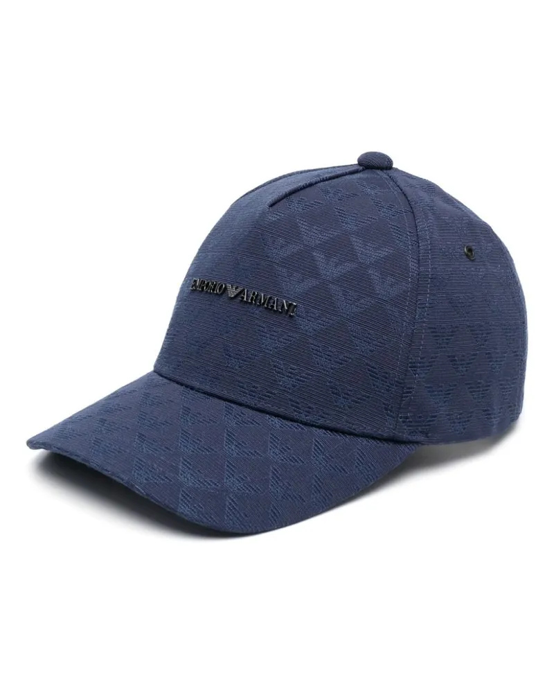 Emporio Armani Baseballkappe mit Monogrammmuster - Blau Blau