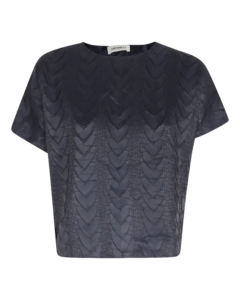 MEIMEIJ textured short-sleeve top - Grau Grau