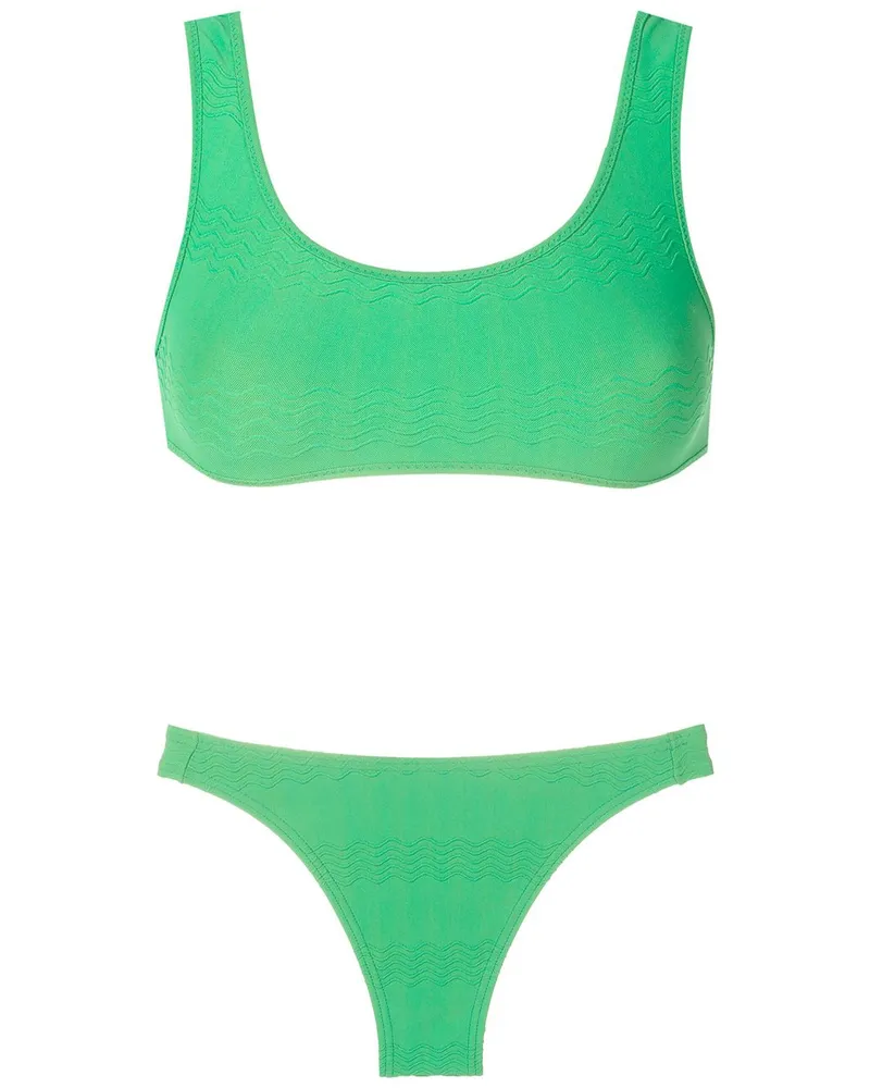 Amir Slama Bikini mit Ziernähten - Grün Grün