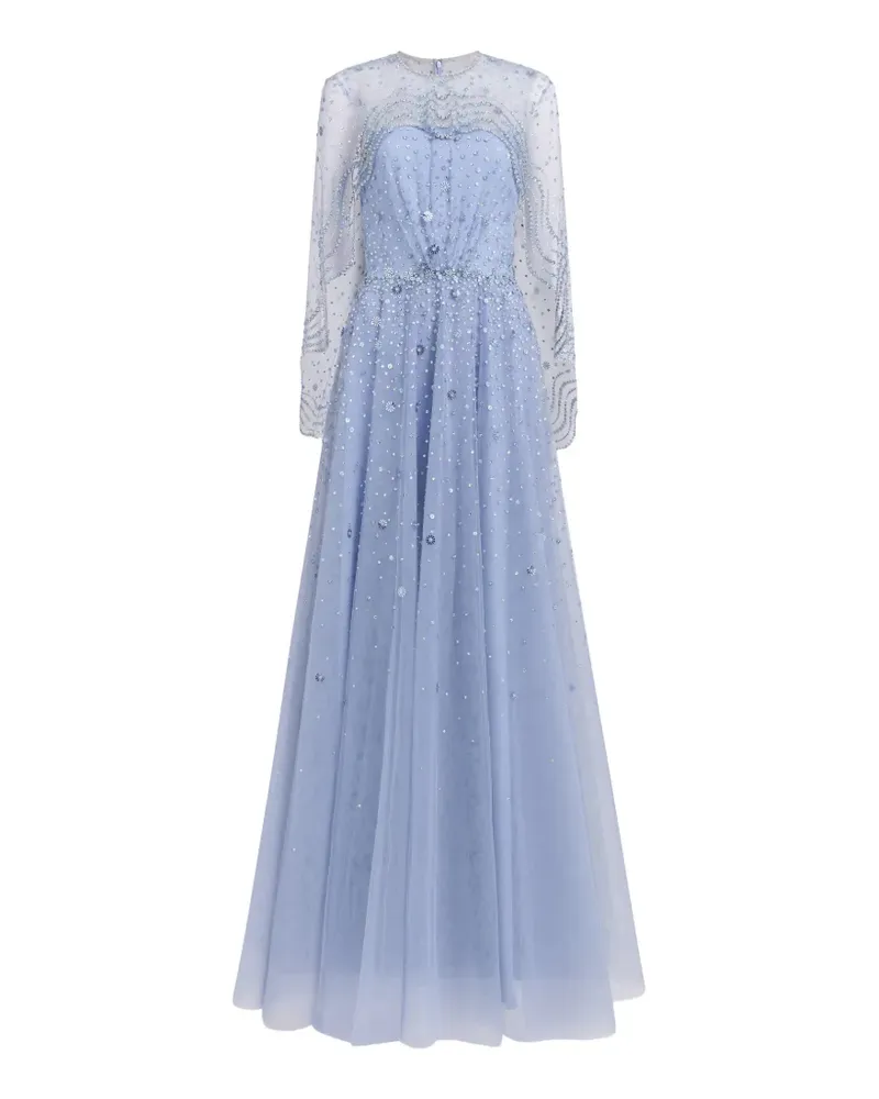 Jenny Packham Oliver Maxikleid mit Perlenapplikation - Blau Blau