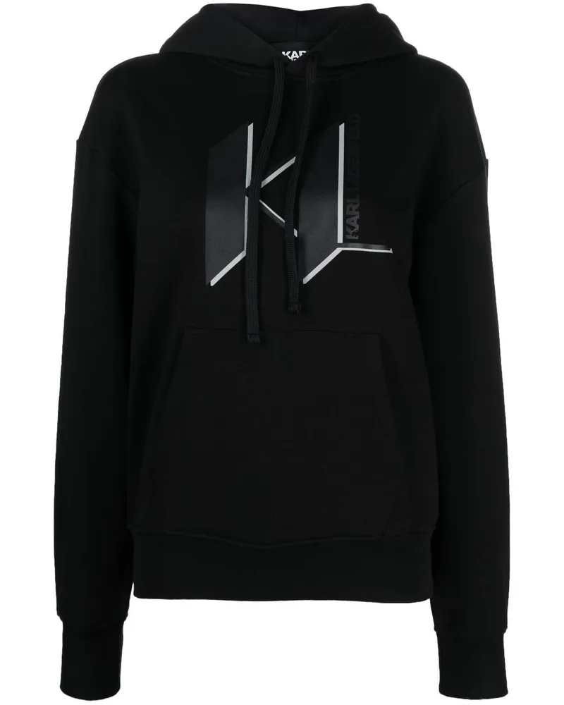 Karl Lagerfeld Hoodie mit Logo-Print Schwarz