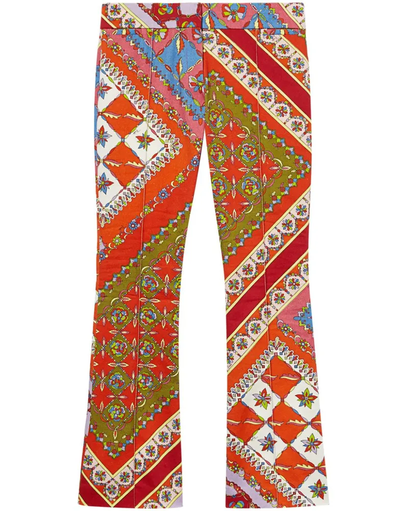 Emilio Pucci Ausgestellte Hose mit Festa-Print - Rot Rot