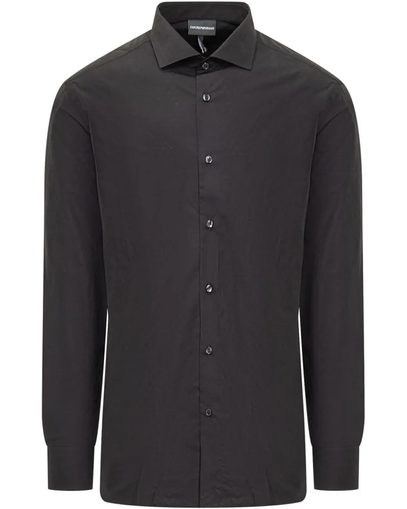 Emporio Armani Hemd aus Popeline Schwarz