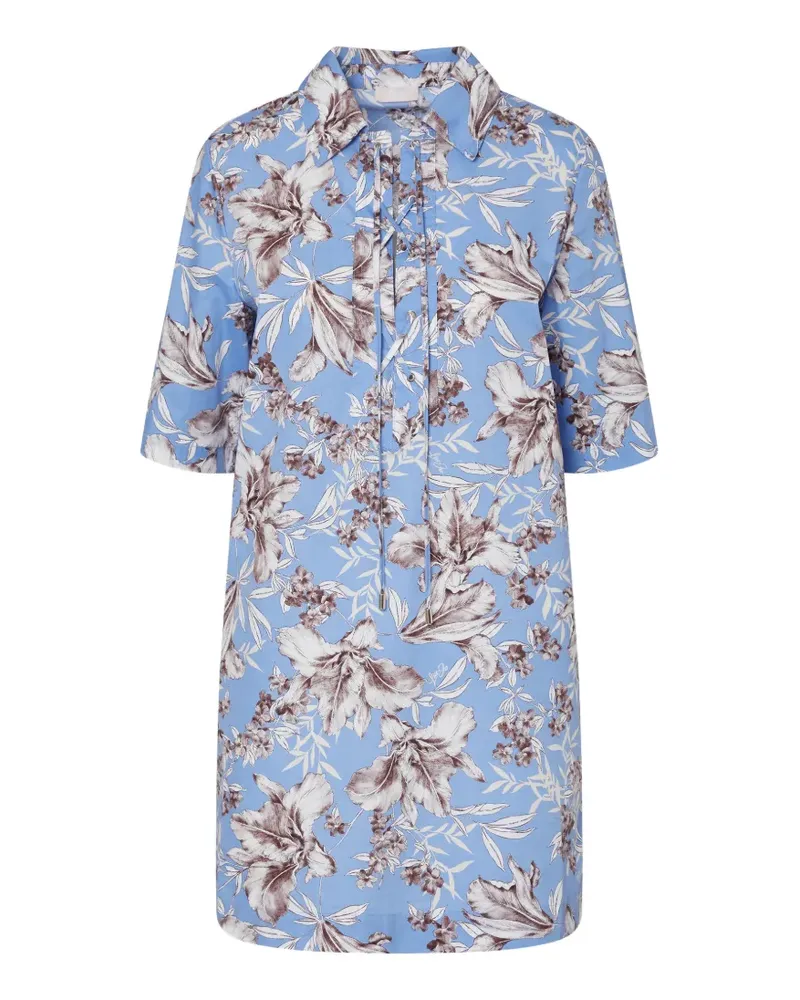 Liu Jo floral-print lace-up dress - Blau Blau