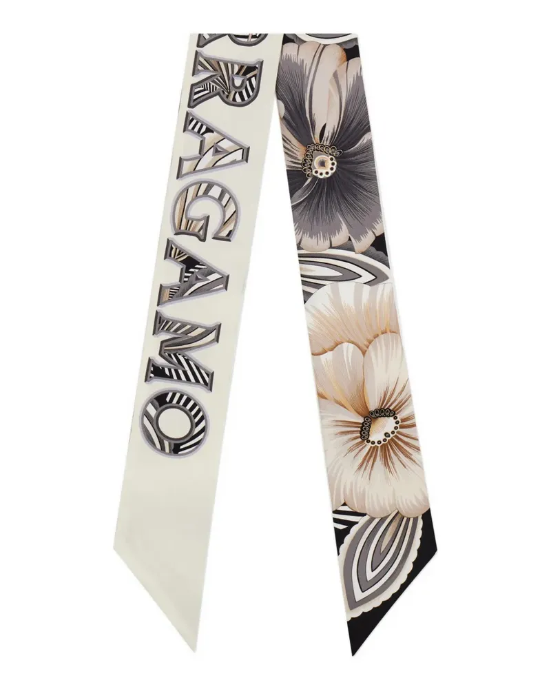 Ferragamo Seiden-Bandeau mit Brezza-Motiv - Nude Nude