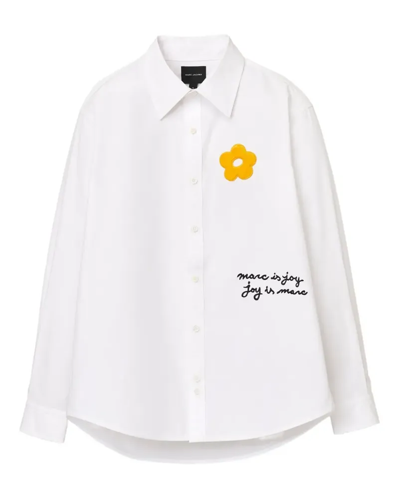 Marc Jacobs T-Shirt mit Blumen-Patch - Weiß Weiß