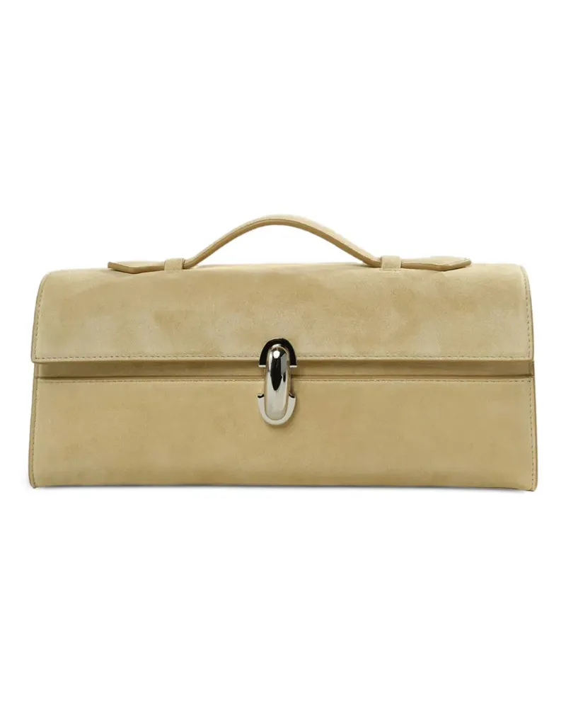 SAVETTE Symmetry suede shoulder bag - Nude Nude