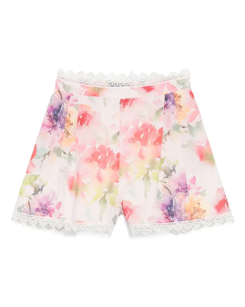 ACTUALEE Shorts mit Blumen-Print - Rosa Rosa
