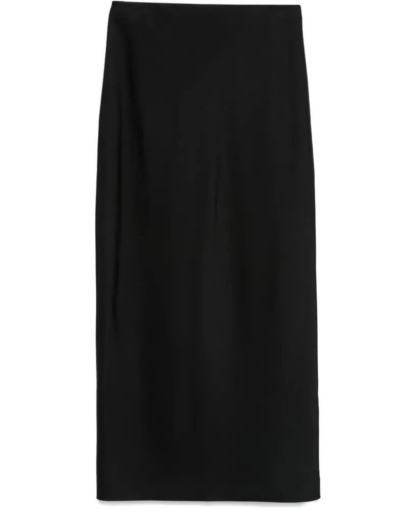 Carven Maxirock mit Diagonalschnitt - Schwarz Schwarz