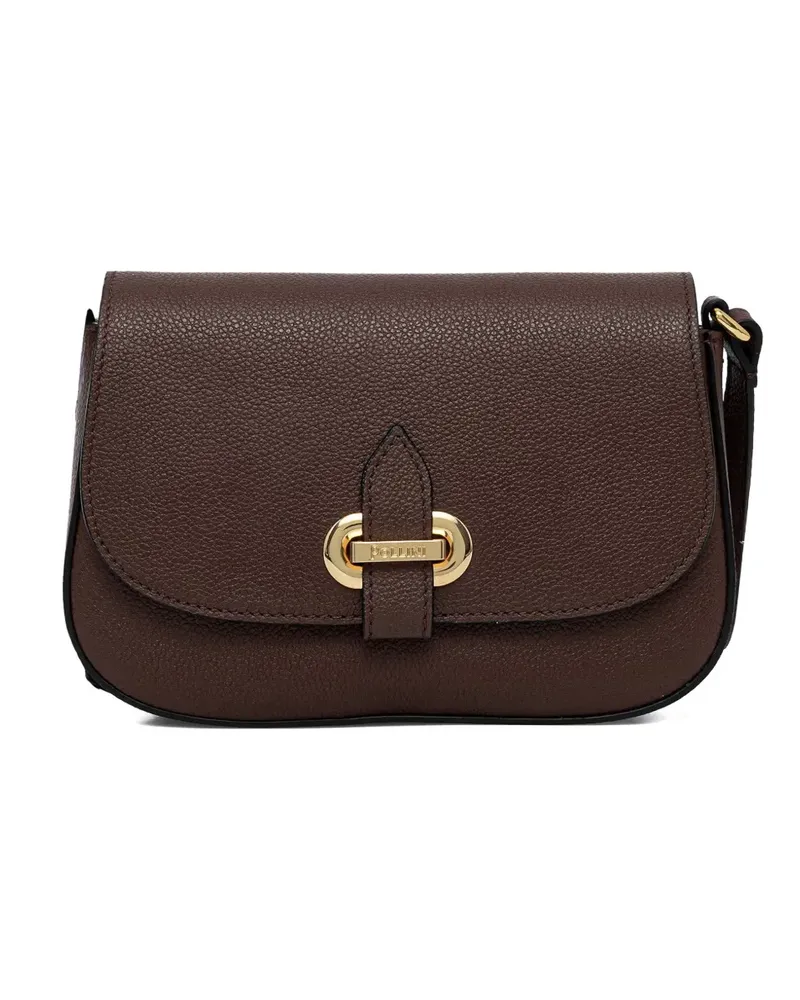 Pollini grained logo-plaque cross body bag - Braun Braun