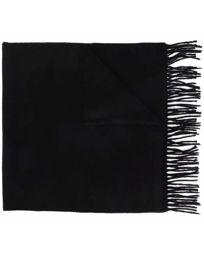 Acne Studios Kaschmirschal mit Fransen - Schwarz Schwarz