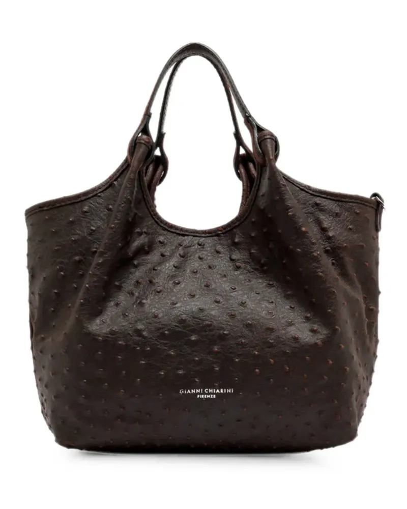 Gianni Chiarini ostrich-effect leather shoulder bag - Braun Braun